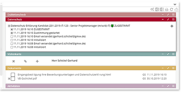 Screenshot hunter DSGVO Recruiting Double-Opt-In-Verfahren